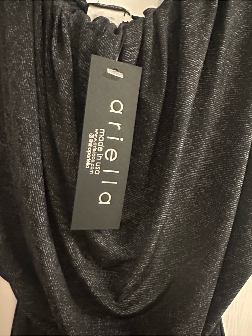 Ariella Metallic Black jumpsuit with belt